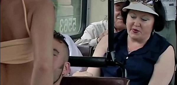  Risky public bus couple sex in front of the passengers in the middle of a day
